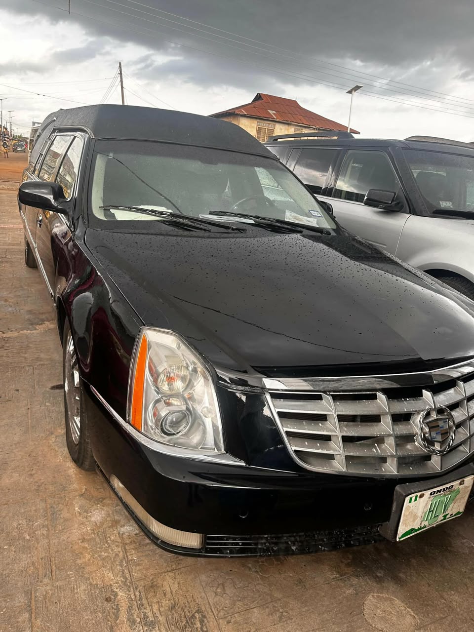 Front view of Hasta la Vista hearse